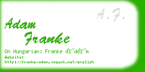 adam franke business card